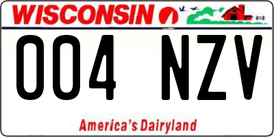 WI license plate 004NZV