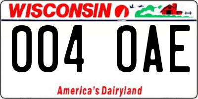 WI license plate 004OAE