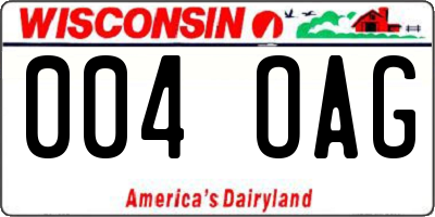 WI license plate 004OAG