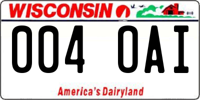 WI license plate 004OAI