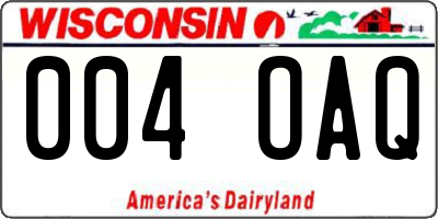 WI license plate 004OAQ
