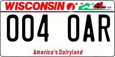 WI license plate 004OAR
