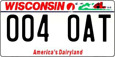 WI license plate 004OAT