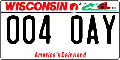 WI license plate 004OAY