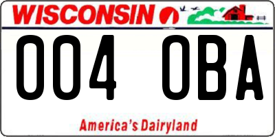 WI license plate 004OBA