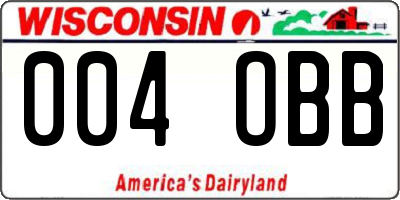 WI license plate 004OBB
