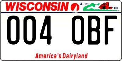 WI license plate 004OBF