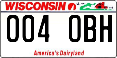 WI license plate 004OBH