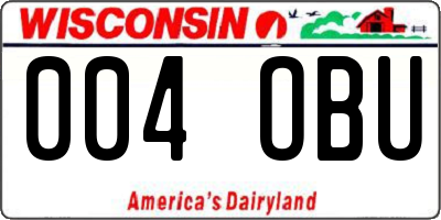 WI license plate 004OBU
