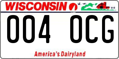 WI license plate 004OCG
