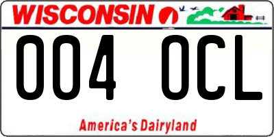 WI license plate 004OCL