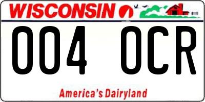 WI license plate 004OCR