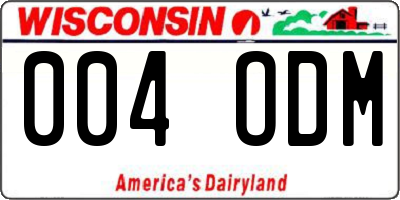 WI license plate 004ODM