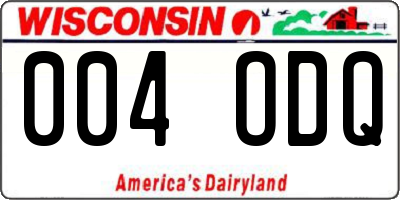 WI license plate 004ODQ