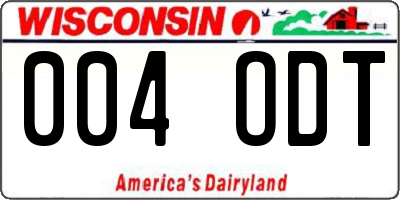 WI license plate 004ODT
