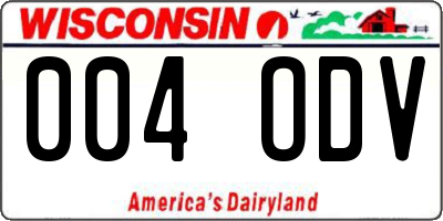 WI license plate 004ODV