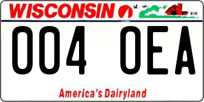 WI license plate 004OEA