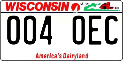 WI license plate 004OEC