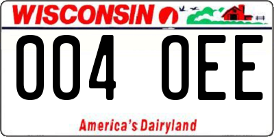 WI license plate 004OEE