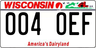 WI license plate 004OEF