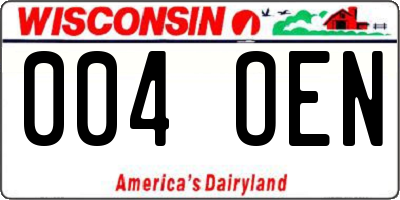 WI license plate 004OEN
