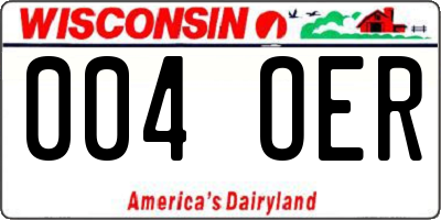 WI license plate 004OER