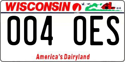 WI license plate 004OES