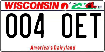 WI license plate 004OET