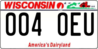 WI license plate 004OEU