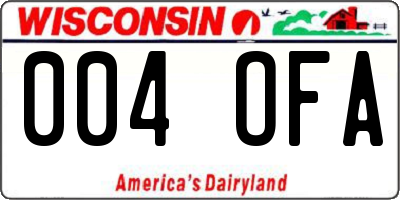 WI license plate 004OFA