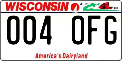 WI license plate 004OFG