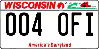 WI license plate 004OFI