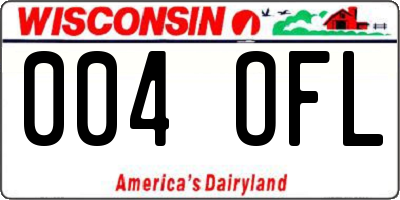 WI license plate 004OFL
