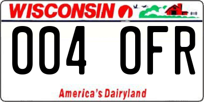 WI license plate 004OFR