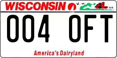 WI license plate 004OFT