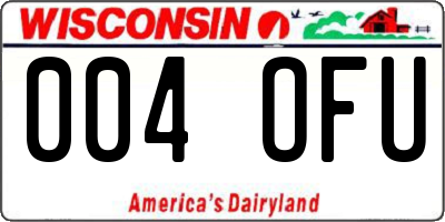 WI license plate 004OFU