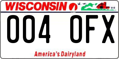 WI license plate 004OFX