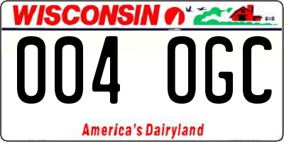WI license plate 004OGC