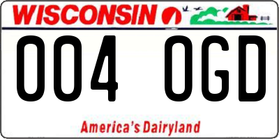 WI license plate 004OGD