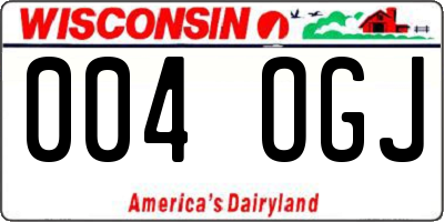 WI license plate 004OGJ