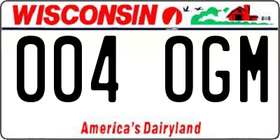 WI license plate 004OGM