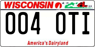 WI license plate 004OTI
