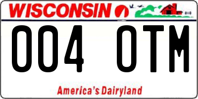 WI license plate 004OTM