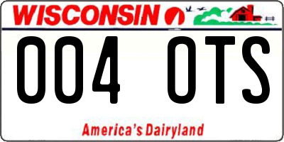 WI license plate 004OTS