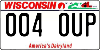 WI license plate 004OUP