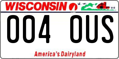 WI license plate 004OUS