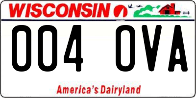 WI license plate 004OVA