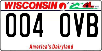 WI license plate 004OVB