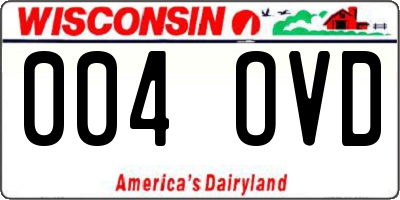 WI license plate 004OVD
