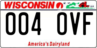 WI license plate 004OVF